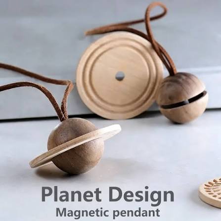 Saturn Shaped Wooden Car Hanging Diffuser