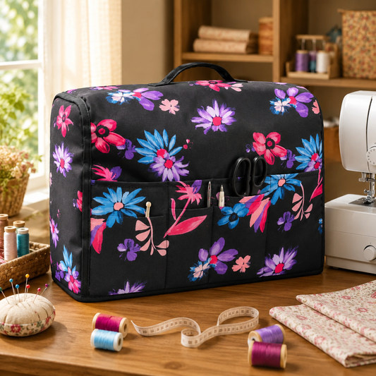 Floral sewing machine cover