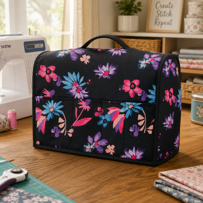 Floral sewing machine cover