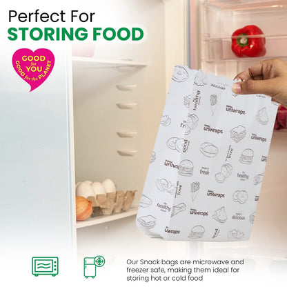Multi-Purpose Paper Snack Bags with Sealing Stickers