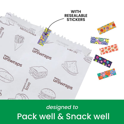 Multi-Purpose Paper Snack Bags with Sealing Stickers