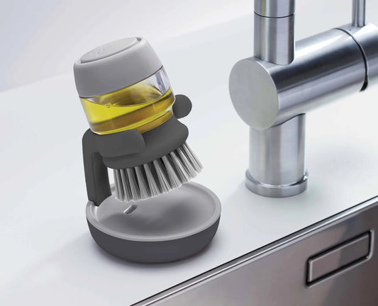 Soap Dispensing Cleaning Brush with Storage Stand