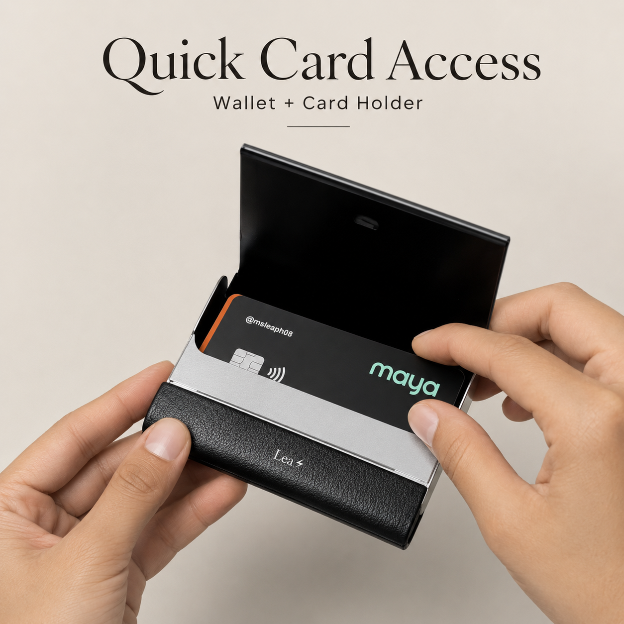 Personalized Magnetic Wallet & Card Holder 🖤