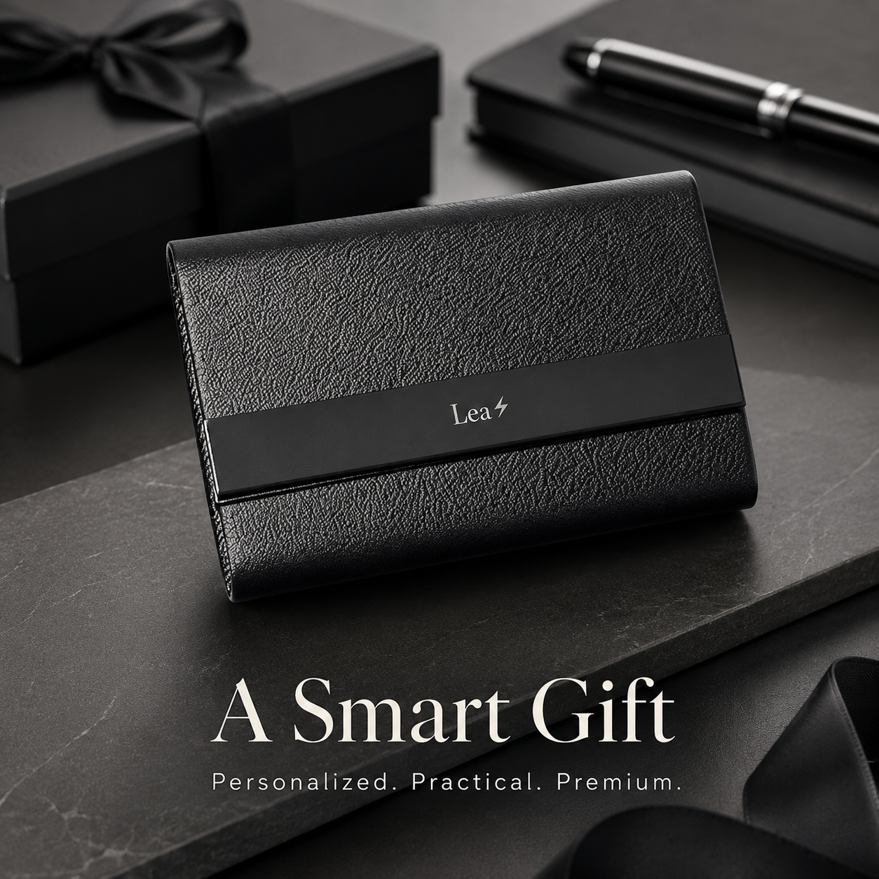 Personalized Magnetic Wallet & Card Holder 🖤