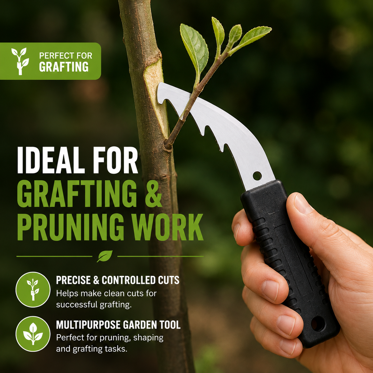 Multi-Use Garden Weeding, Grafting & Branch Cutting Tool
