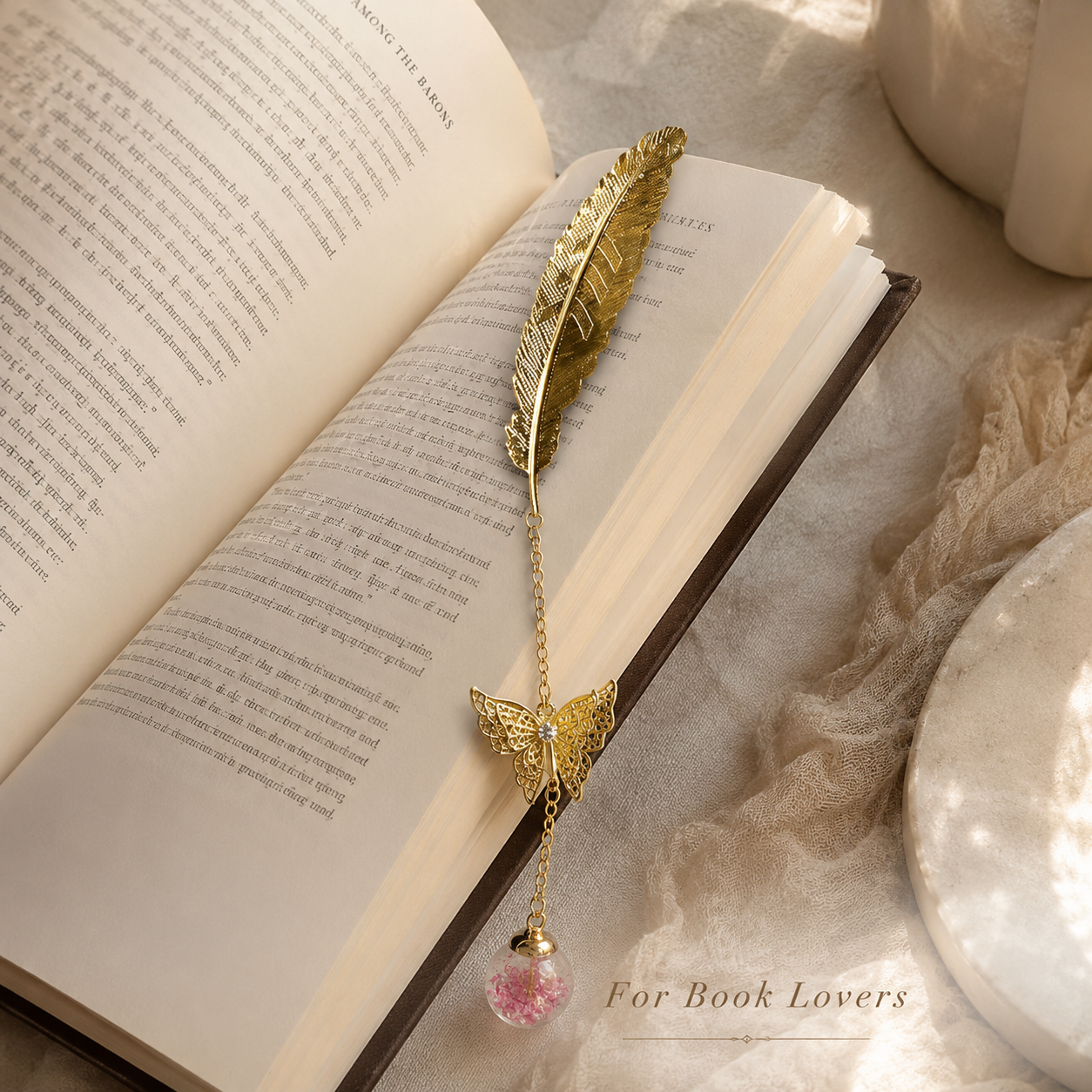 Imperial Gold Metal Feather Bookmark