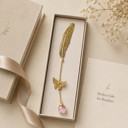 Imperial Gold Metal Feather Bookmark