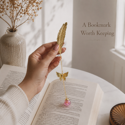 Imperial Gold Metal Feather Bookmark