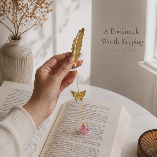 Imperial Gold Metal Feather Bookmark