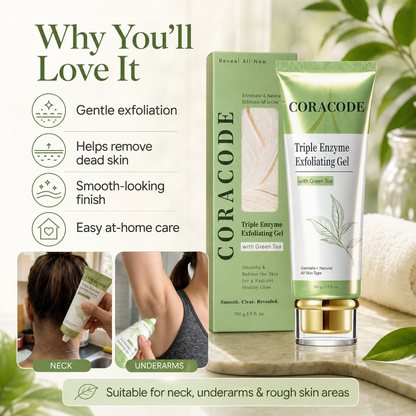 Coracode Triple Enzyme Exfoliating Gel with Green Tea