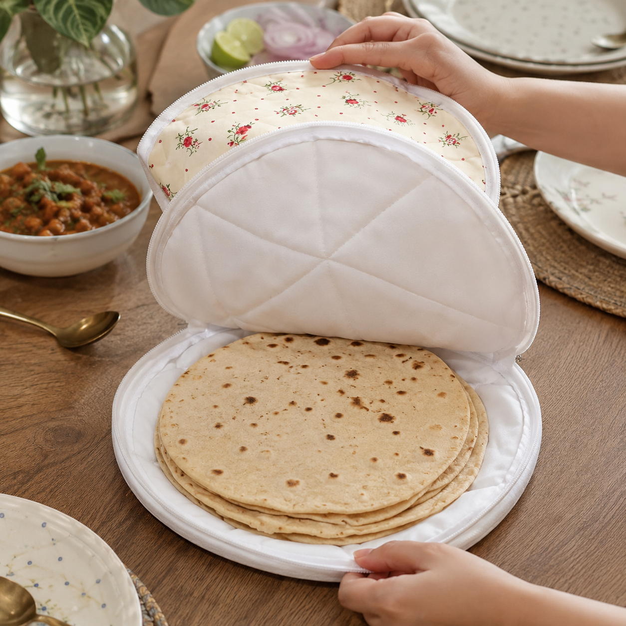 Premium Floral Roti Cover