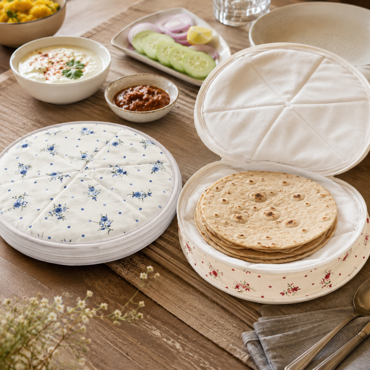 Premium Floral Roti Cover