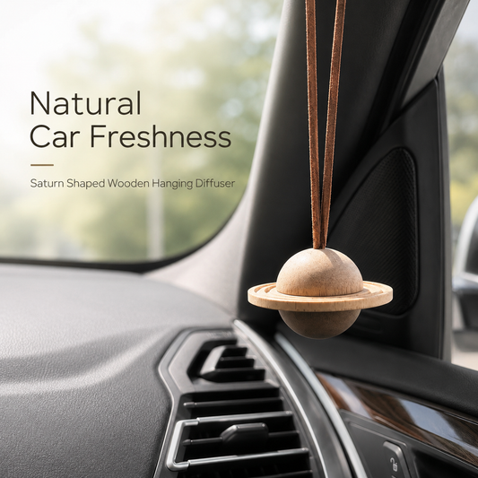Saturn Shaped Wooden  Car Hanging Diffuser