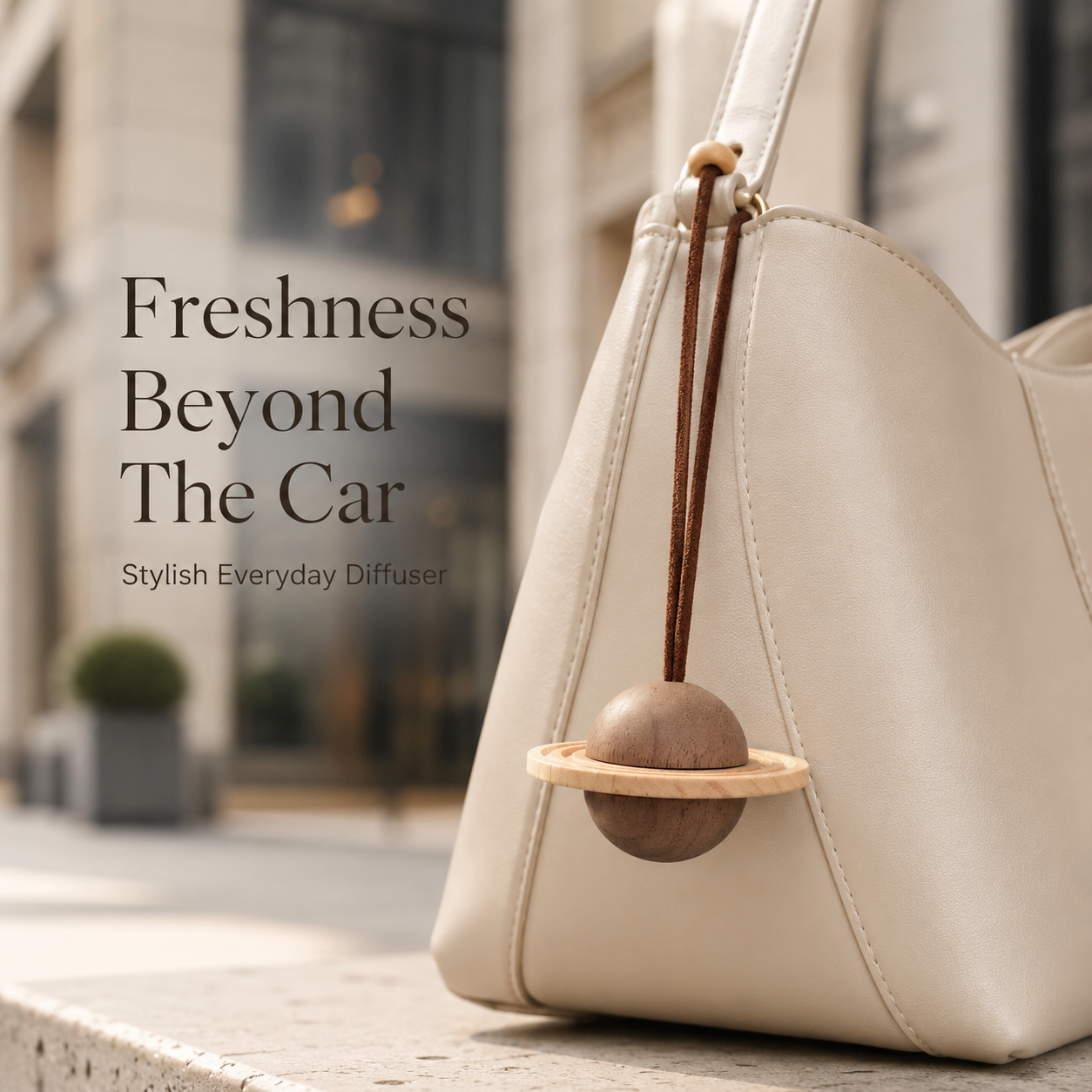 Saturn Shaped Wooden  Car Hanging Diffuser