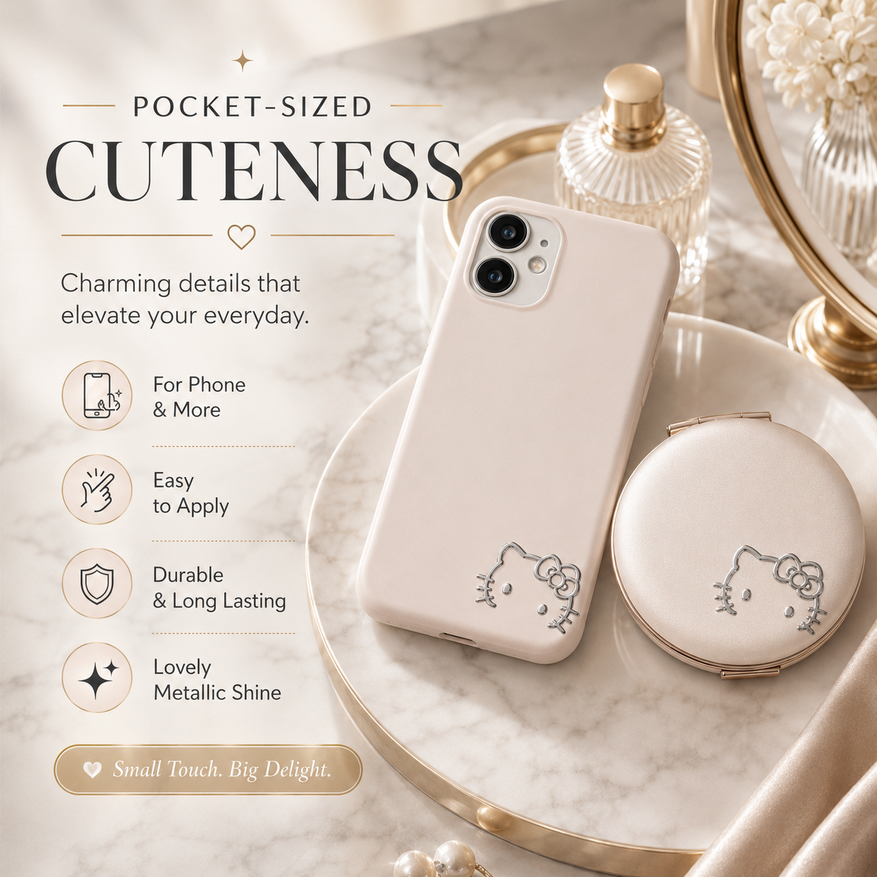 Cute Kitty Metallic Stickers Set