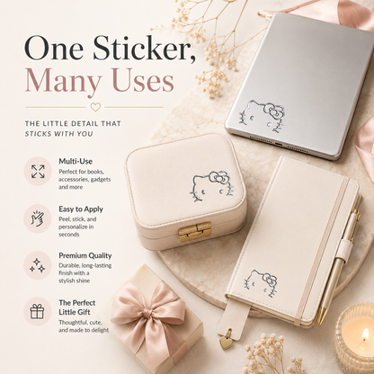 Cute Kitty Metallic Stickers Set