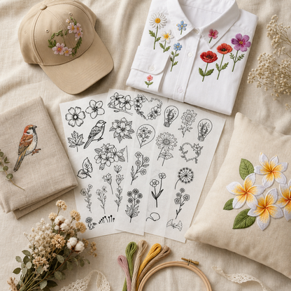 Stick & Stitch Embroidery Guide stickers ( Water Soluble )