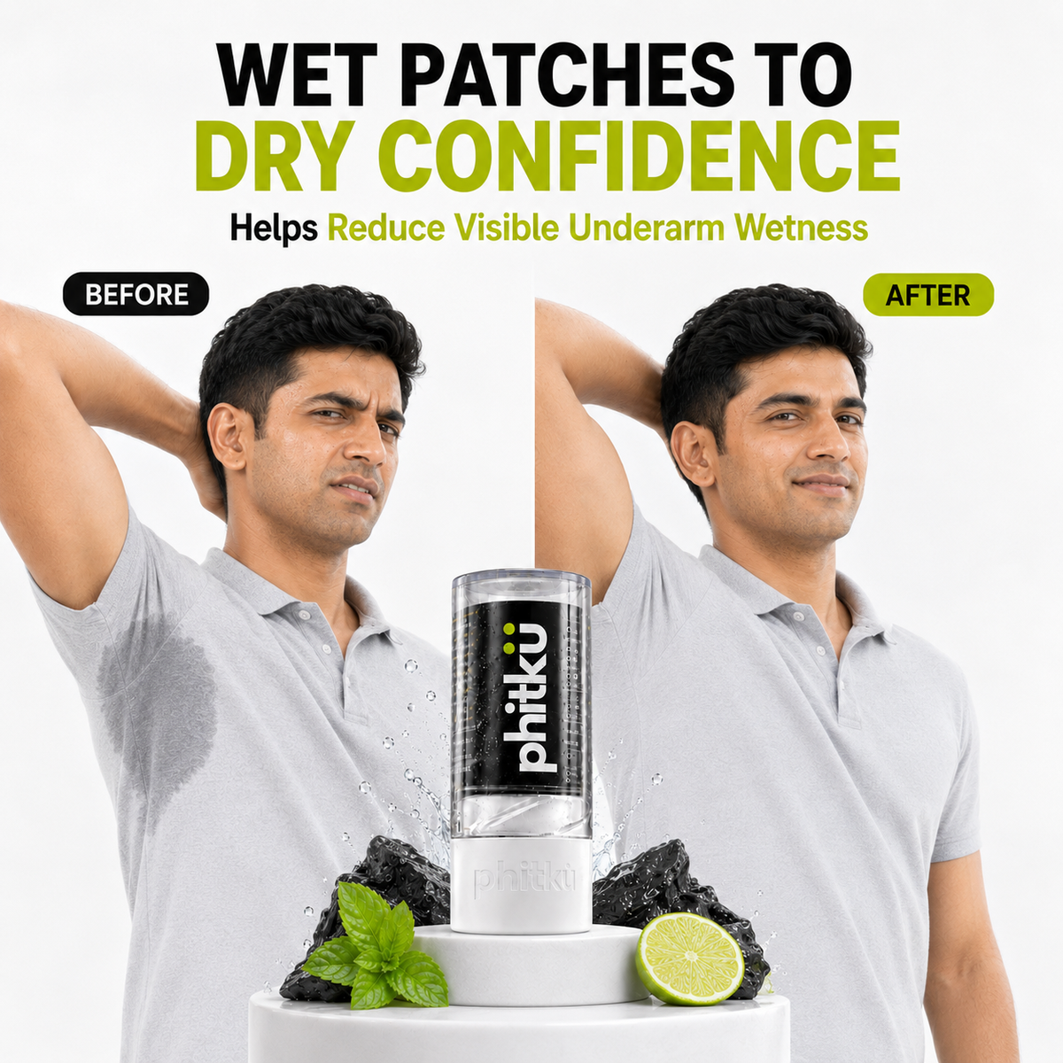 Sweat Control & Fresh Fragrance Mineral Roller – For Dry, Odour-Free Underarms