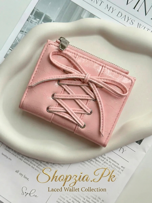 Lace-Up Compact Mini Wallet 🎀