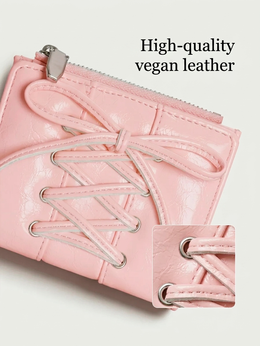 Lace-Up Compact Mini Wallet 🎀