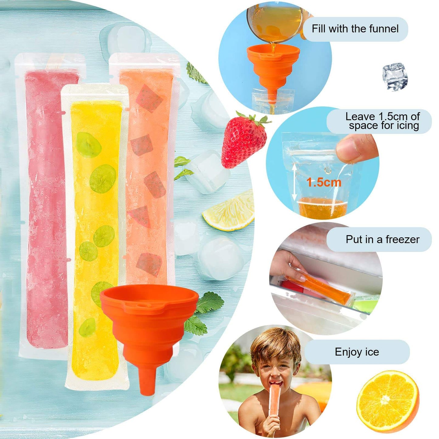Reusable Nostalgic Ice Pop Maker Bag