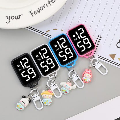 Cute LED Clock Keychain (Water-Resistant)