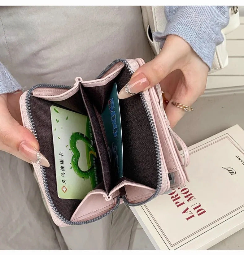 Lace-Up Compact Mini Wallet 🎀