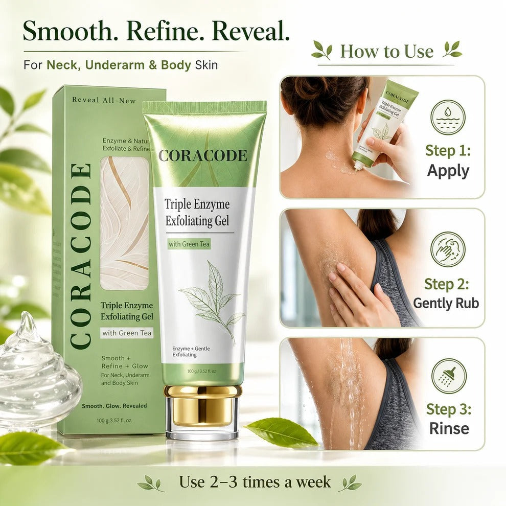 Coracode Triple Enzyme Exfoliating Gel with Green Tea (Buy 1 Get 1 Free)