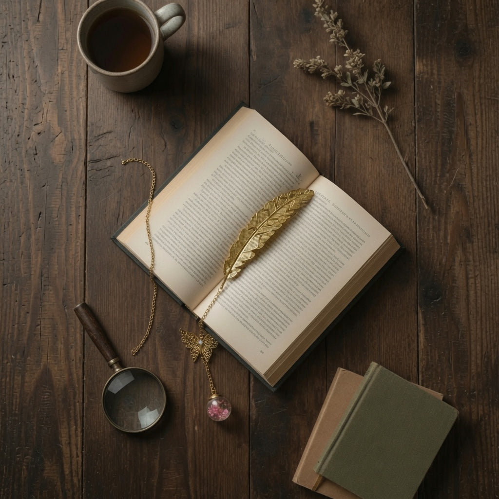 Imperial Gold Metal Feather Bookmark