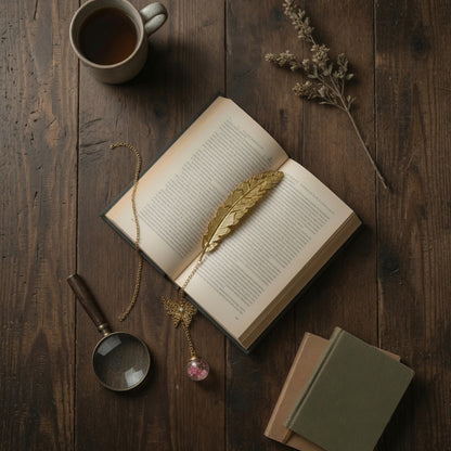 Imperial Gold Metal Feather Bookmark