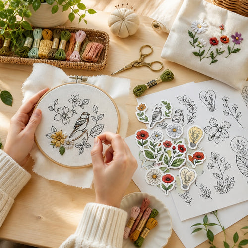 Stick & Stitch Embroidery Guide stickers ( Water Soluble )