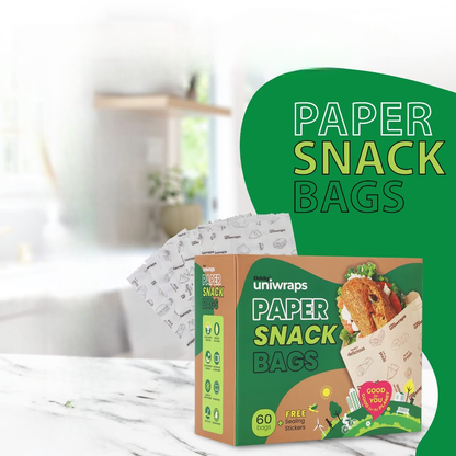 Multi-Purpose Paper Snack Bags with Sealing Stickers
